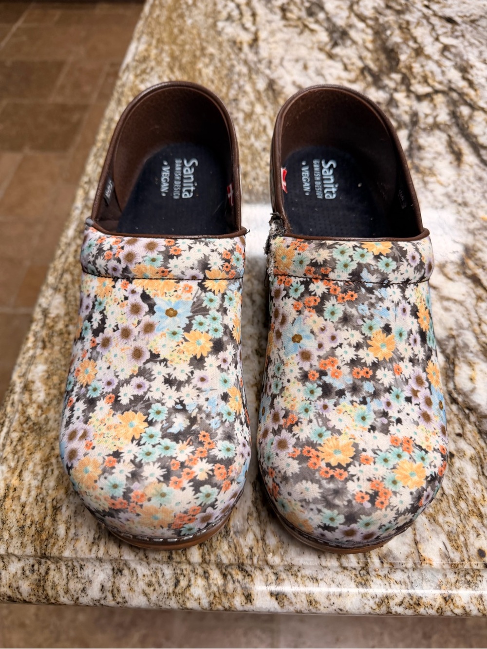 Sanita Danish Design Vegan Profession Women Size 10 Floral Clogs Made in Poland